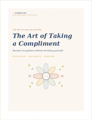The Art of Taking a Compliment workbook cover by Ayerim