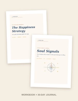 The Happiness Strategy Bundle: workbook and journal covers